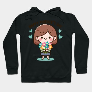 Cheerful Mom's Day Floral Embrace Hoodie